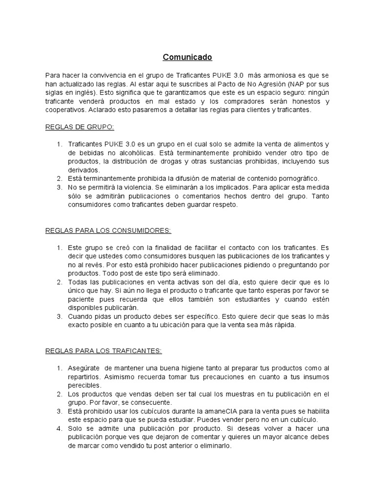 Traficantes Pucp Reglas PDF