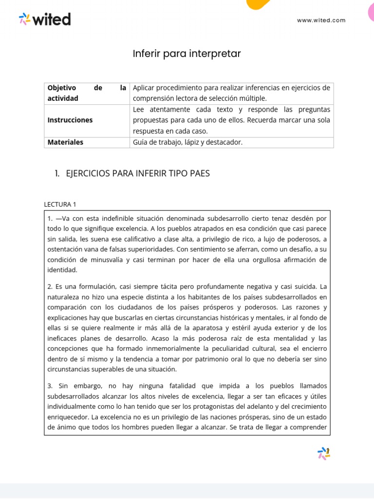 IV Inferir para Interpretar PM | PDF | Ciencias sociales | Ficción general