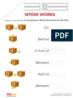 Position Words Practice Worksheets For Kindergarten