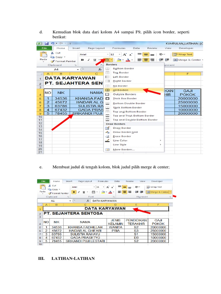 Modul Materi Microsoft Excel 2010 | PDF