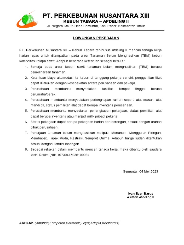 Perkebunan Nusantara | PDF