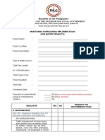 Monitoring Form During Implementation - Water