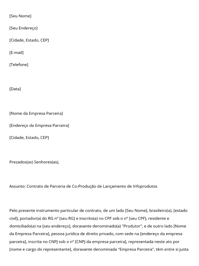 CNPJ para Co-Produção de Infoprodutos | PDF