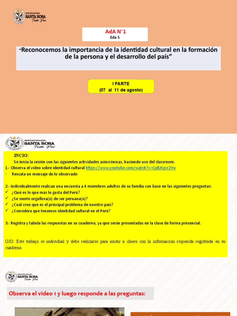Ada 1-I - Parte Eda 5 - 5to Año | PDF