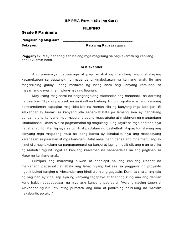 Grade 9 | PDF