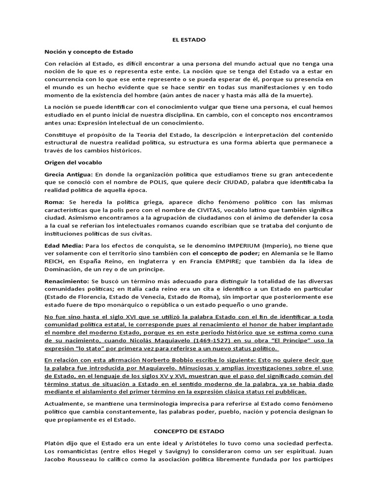 Nocion y concepto de estado pdf estado pol tica sociedad