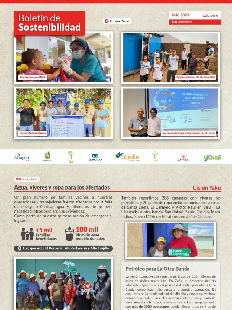 Grupo Rocío: Sostenibilidad y Apoyo Comunitario | PDF | Sustentabilidad