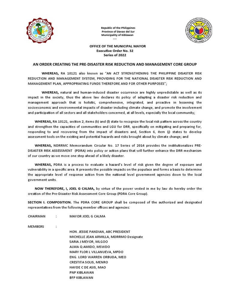 Pdra Eo Pdf Disaster Risk Reduction Risk