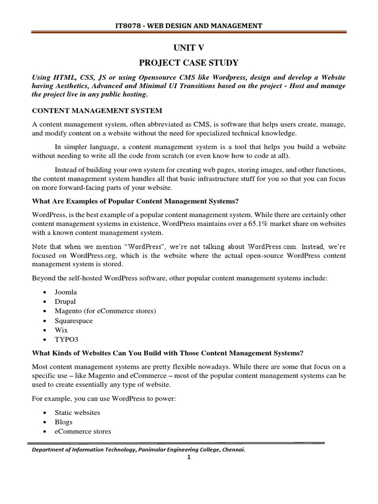 Web Design and Management | PDF