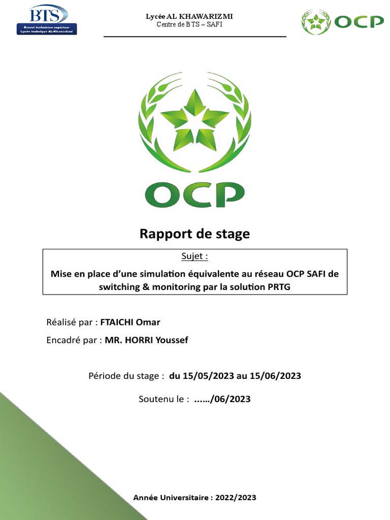 Simulation Réseau OCP avec PRTG | PDF | Serveur (Informatique ...