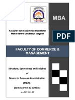 2021-22 MBA Structure, Equivalence and Syllabus