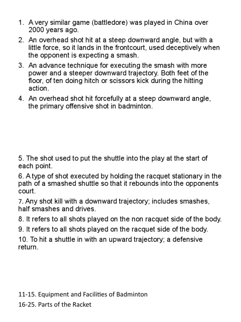 GRADE 11 Badminton Question PDF