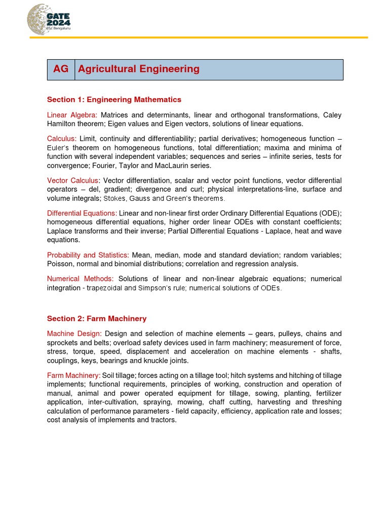 AG Agricultural Engineering PDF
