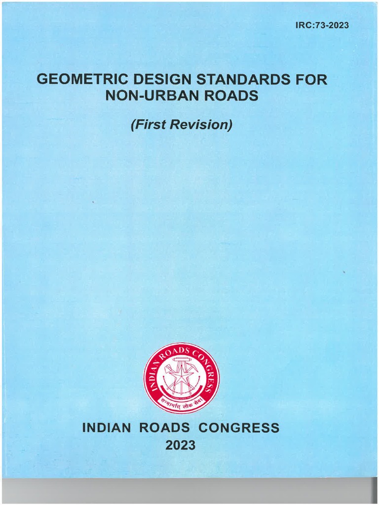 Irc 73 2023 geometric design standards for non urban rural roads pdf