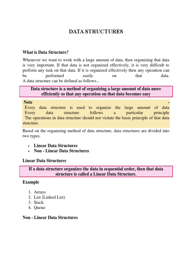 Data Structures Notes | PDF