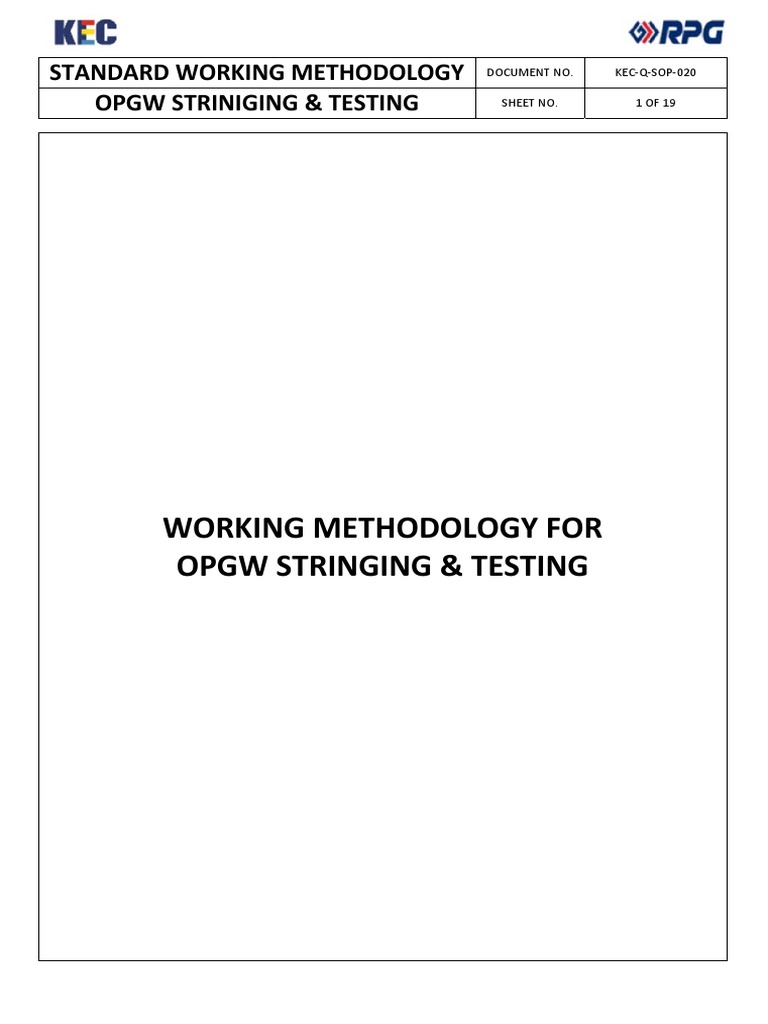 SOP & Manual On OPGW Stringing | PDF
