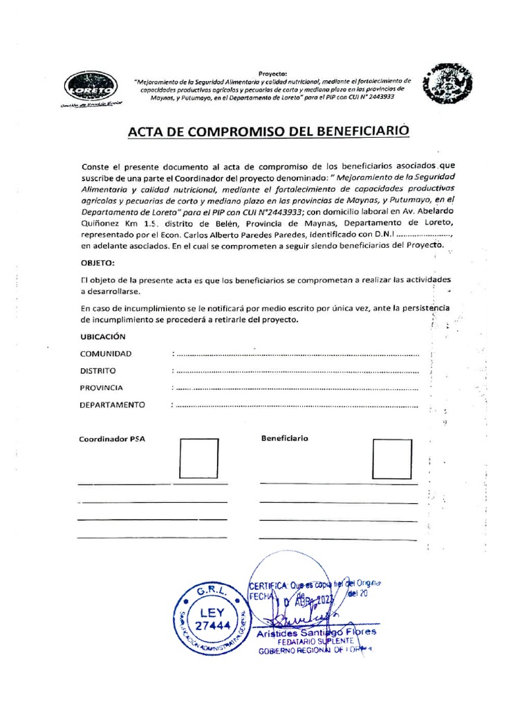 Actas Con Fedateo Modelo | PDF