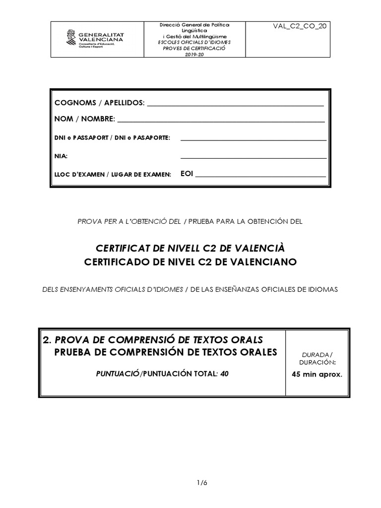 Val C2 Co 20 | PDF