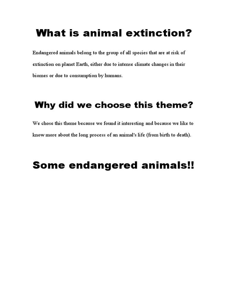What Is Animal Extinction PDF
