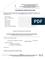 DSWD Swidb GF 018 Rev 00 Request For Swadcap Certification