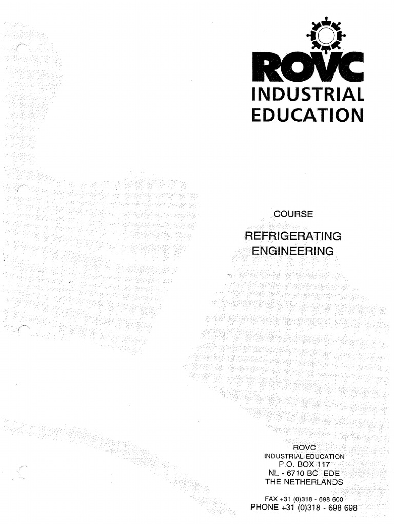 ROVC. Course Refrigerating Engineering PDF