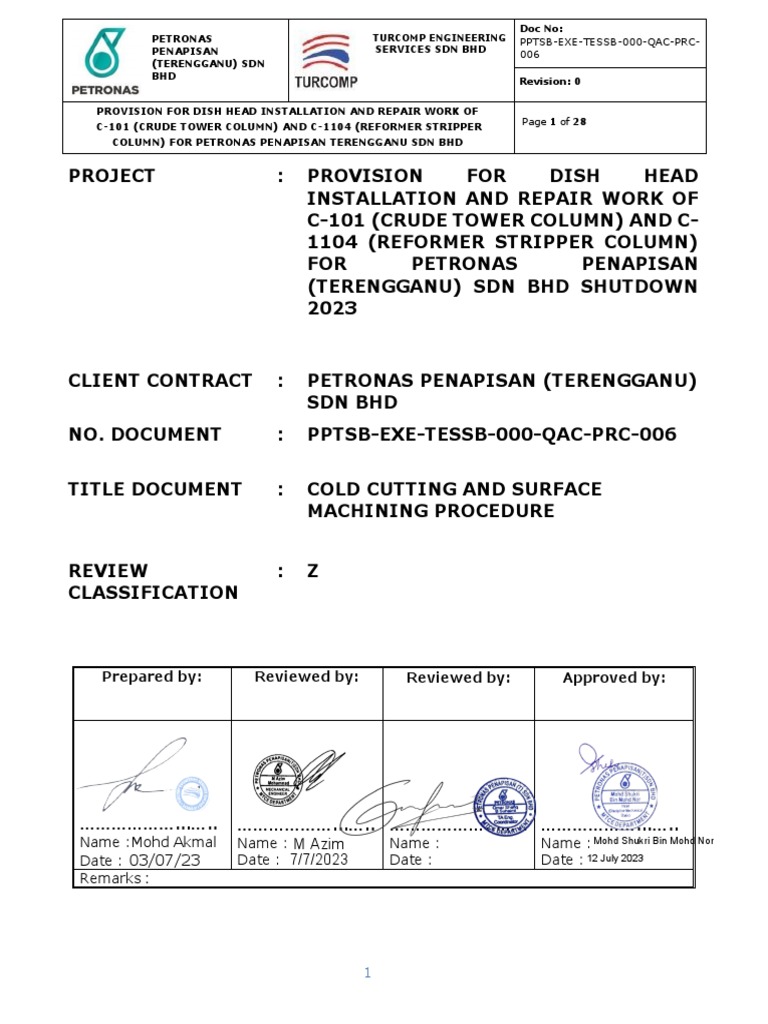 (Pptsbexetessb000Qacprc006) Cold Cutting and Surface Machining