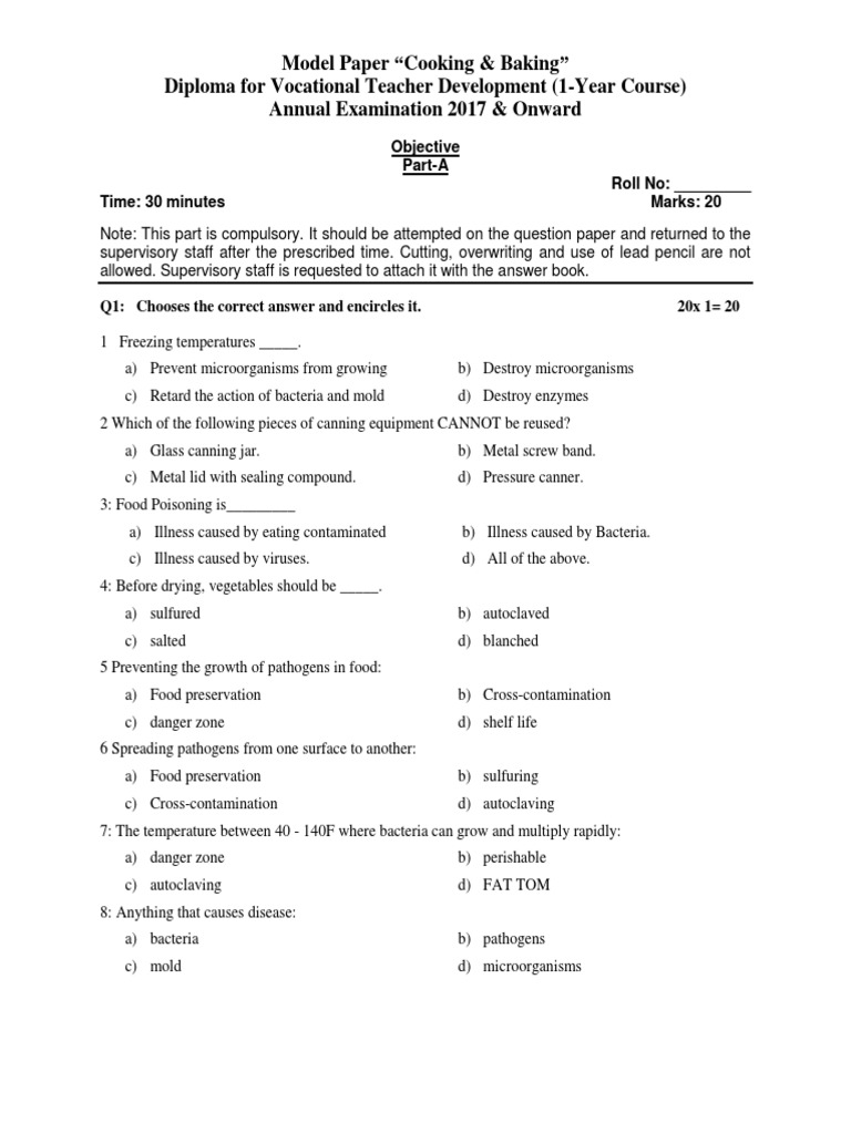 Cooking and Baking PDF Food Preservation Cooking