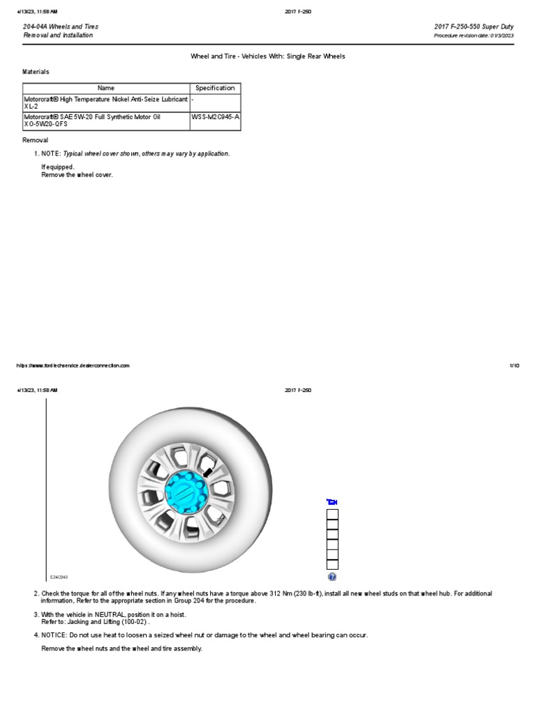Wheel and Tire - Vehicles With Single Rear Wheels (204-04A Wheels and ...