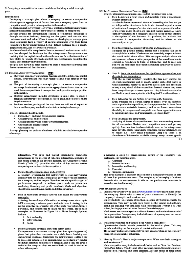 3.designing A Competitive Business Model and Building A Solid Strategic ...