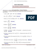 (To Do by 29 Mar) Calculus I - Product and Quotient Rule (Practice Problems)