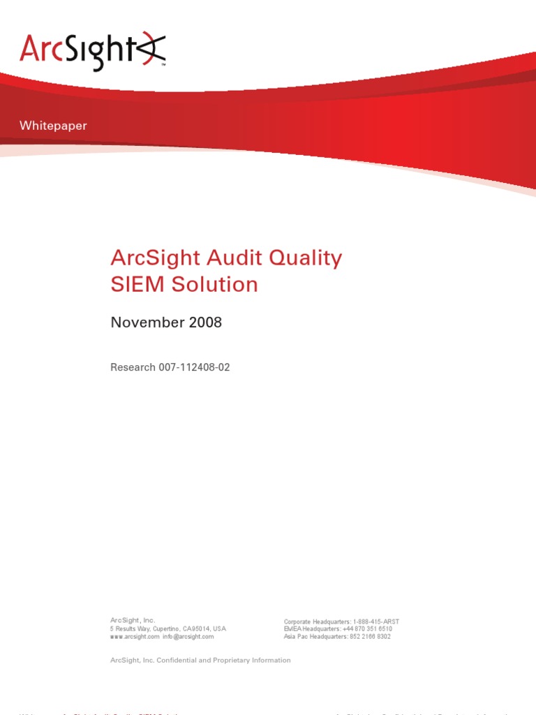 ArcSight Audit Quality SIEM Solution | PDF | Information Security ...