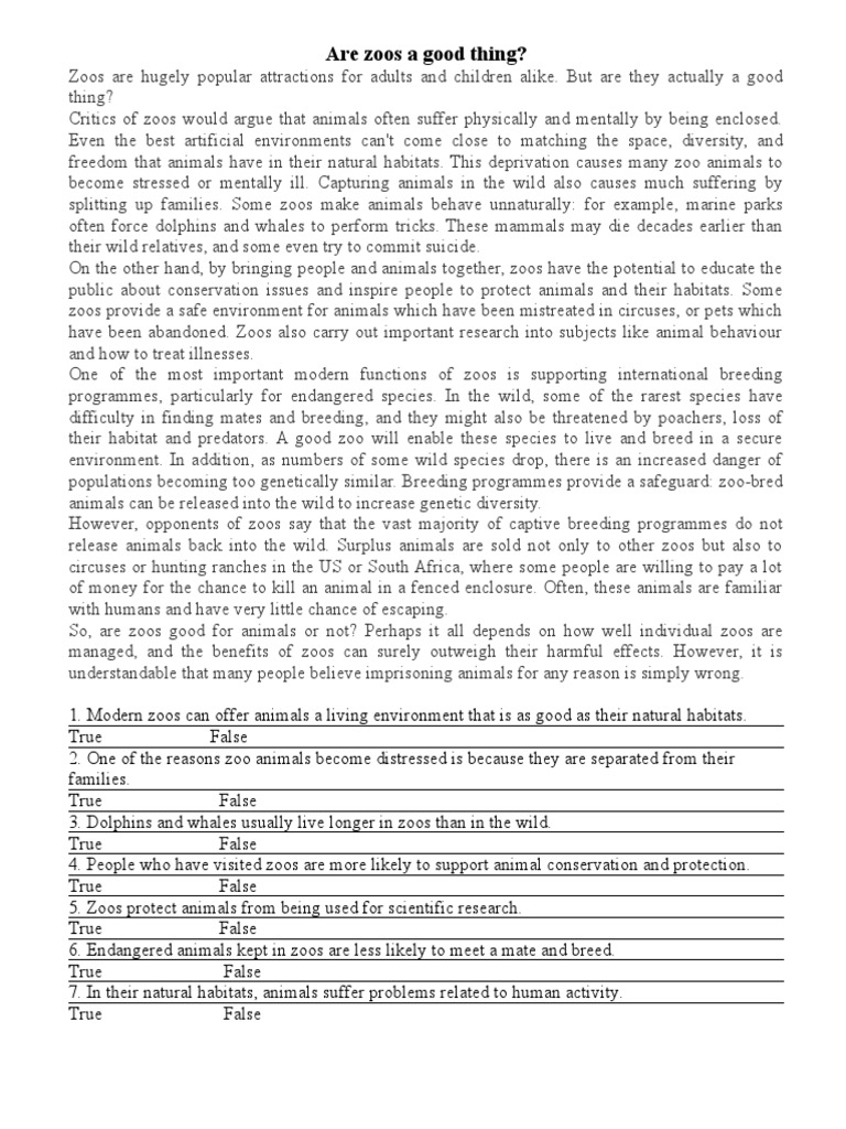 Are zoos a good thing PDF