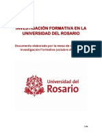Investigación Formativa en La Universidad Del Rosario
