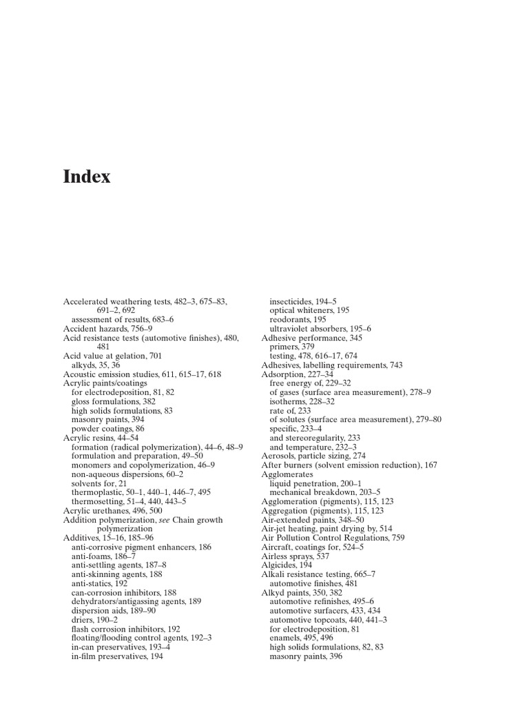 Index - 1999 - Paint and Surface Coatings | PDF