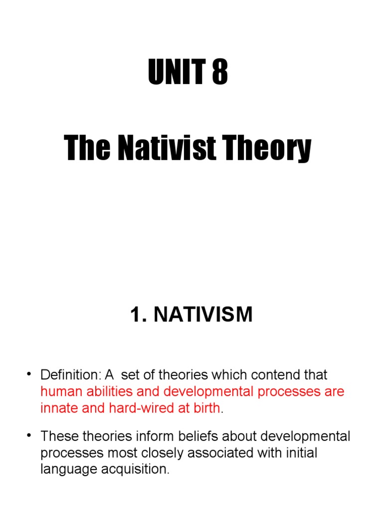 Understanding Nativist Theory of Language | PDF
