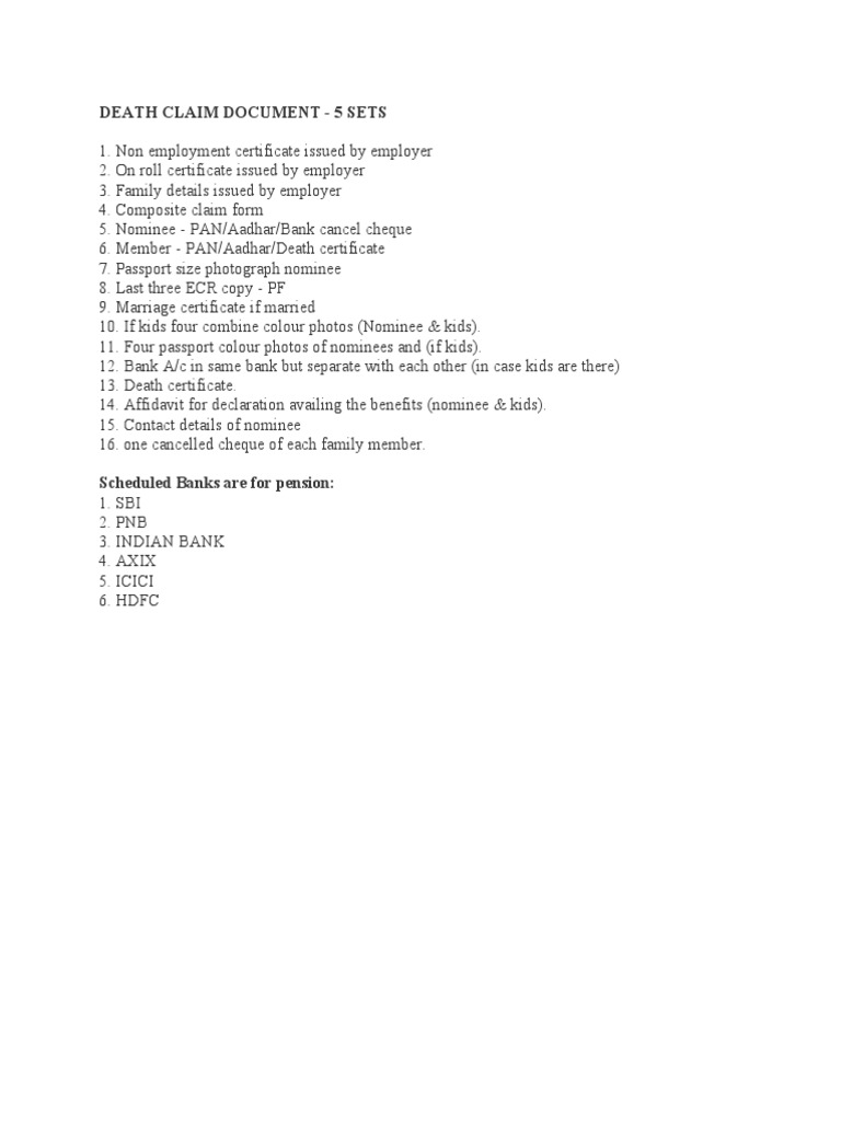 DEATH Claim Checklist Gurgaon | PDF | Wellness