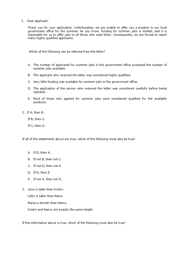 Inference Practice Questions | PDF