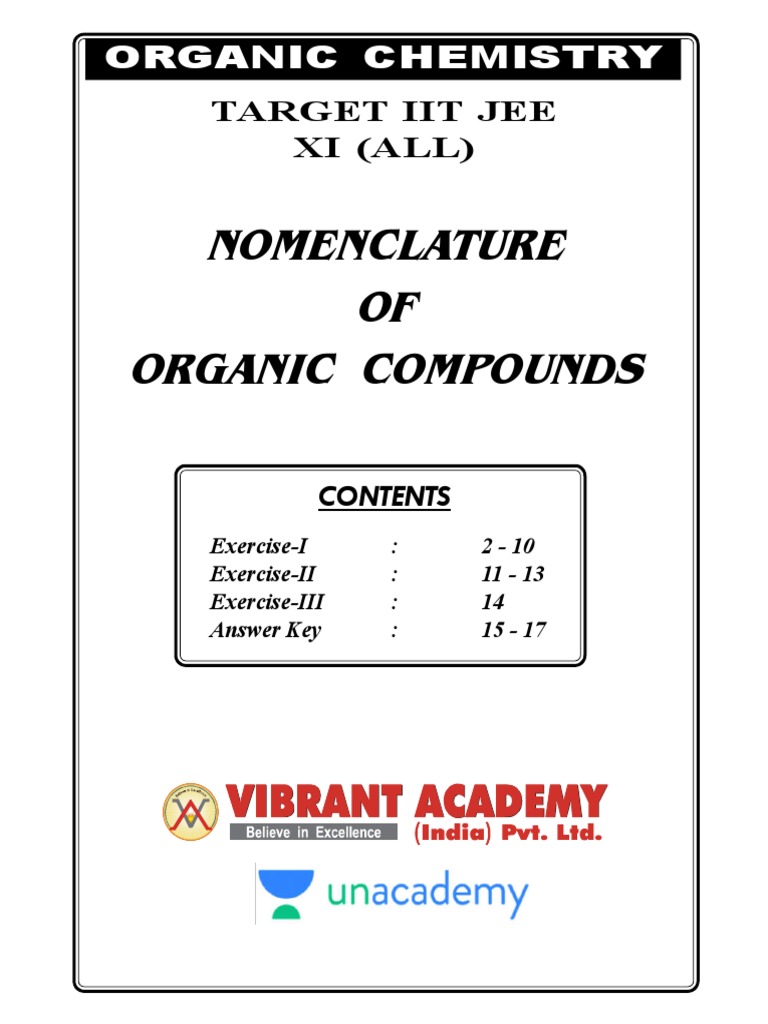 CLASSIFICATION AND NOMENCLATURE OF ORGANIC COMPOUNDS NOTES visual data 8