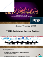 TOPIC Training on Internal Auditing