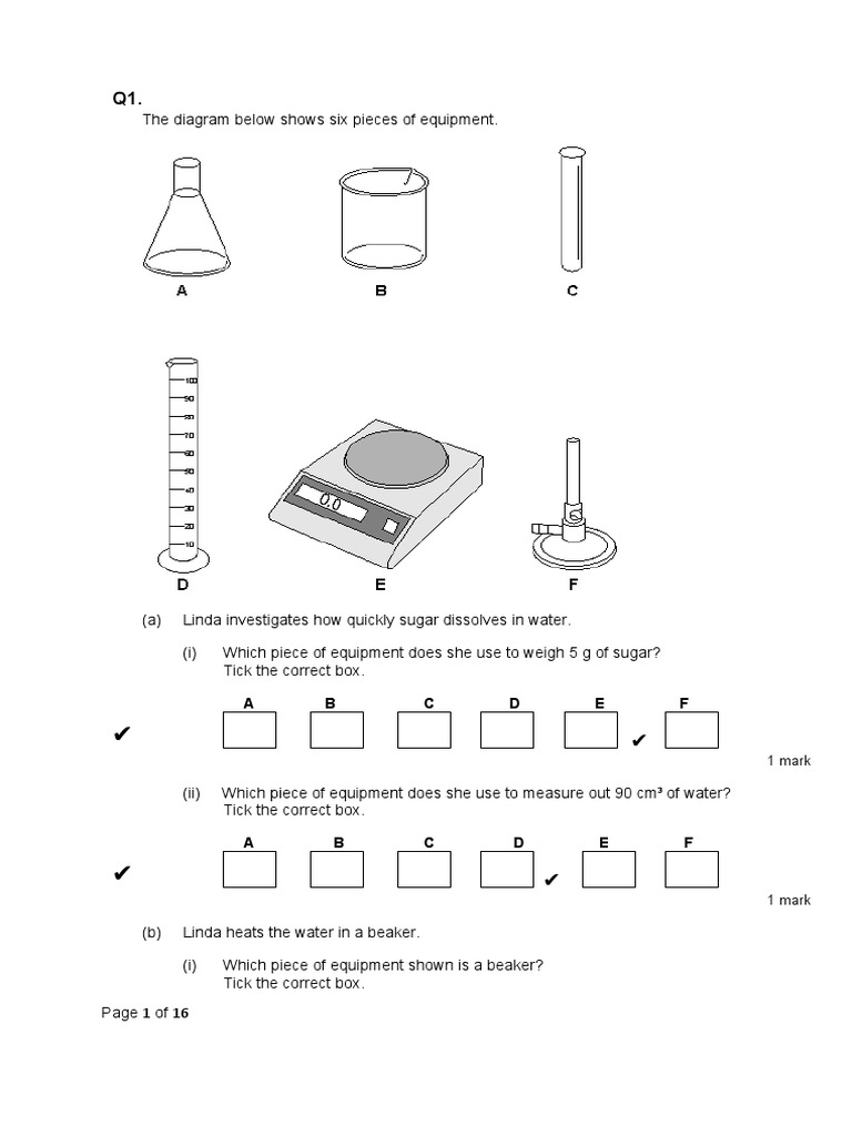 Science Equipment and Processes Test | PDF