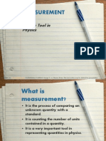 Measurement: A Basic Tool in Physics