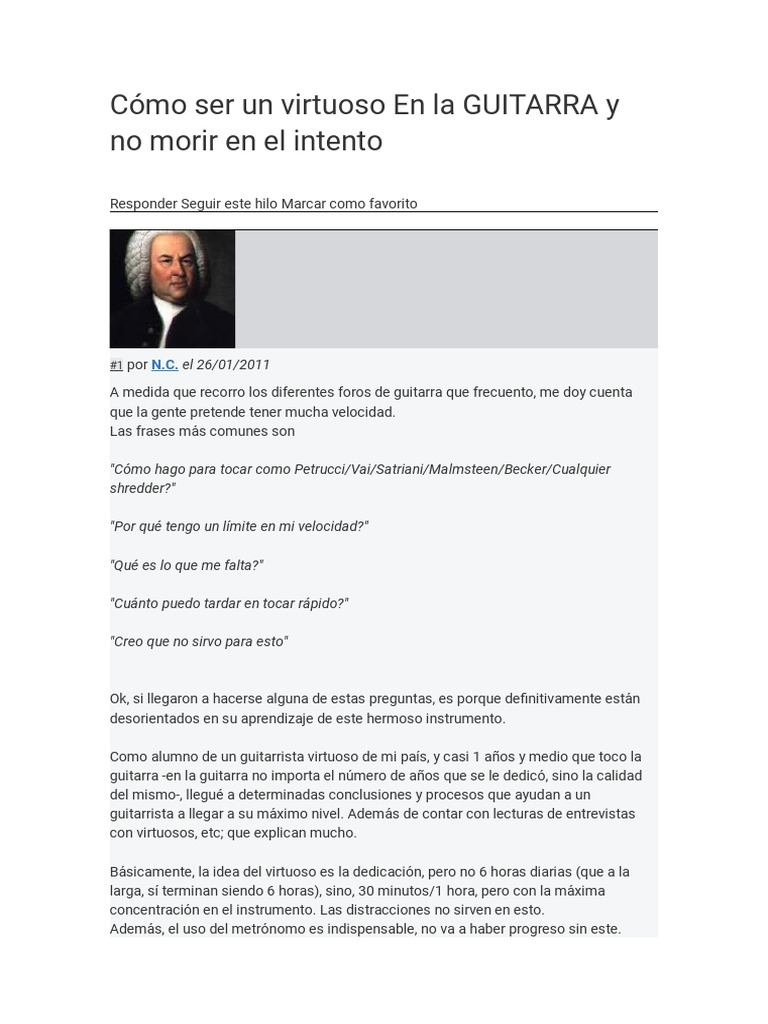 Cómo Ser Un Virtuoso y No Morir en El Intento | PDF | Acorde (Música ...