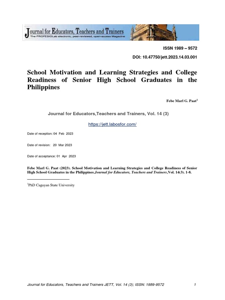 College Readiness and Student Motivation | PDF | Motivation | Motivational