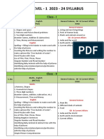 I & Ii Class Intso Level - 1 Syllabus (23-24)