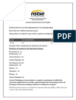 NSTSE EXAM DATES & PATTERN