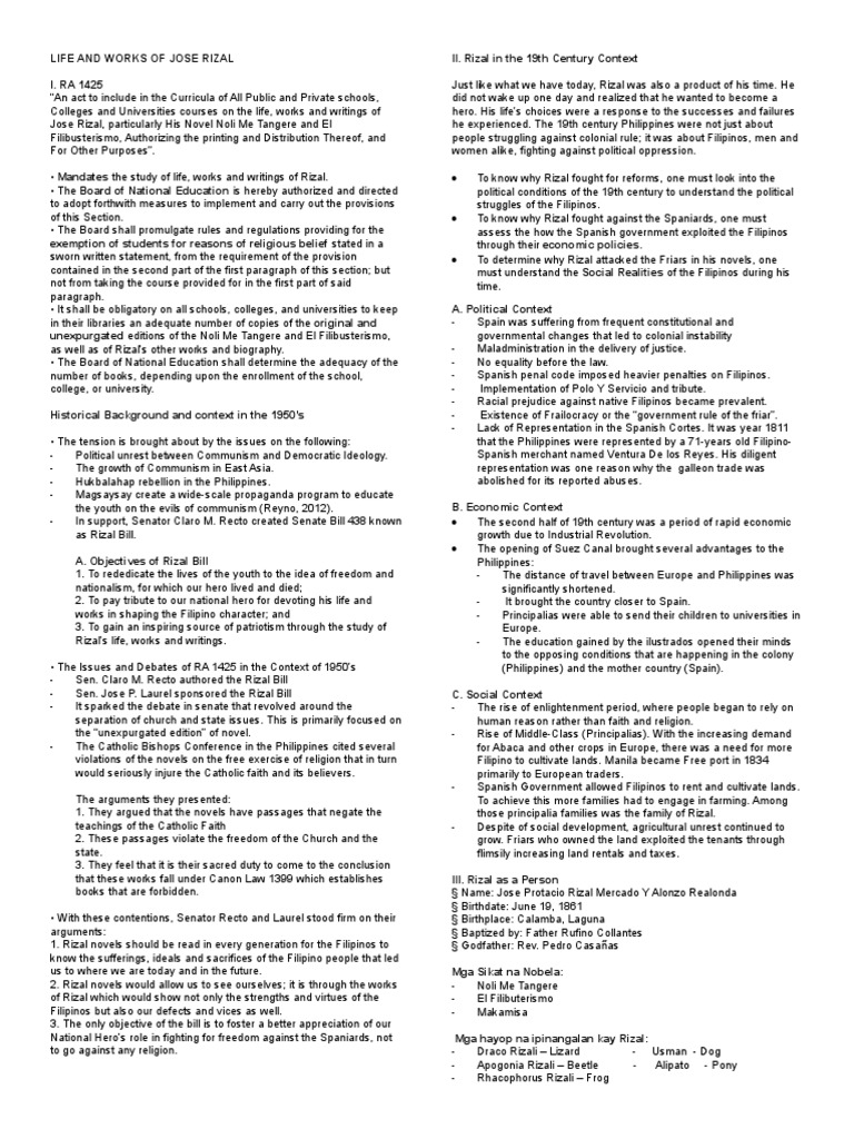 Life and Works of Jose Rizal | Download Free PDF | Philippines