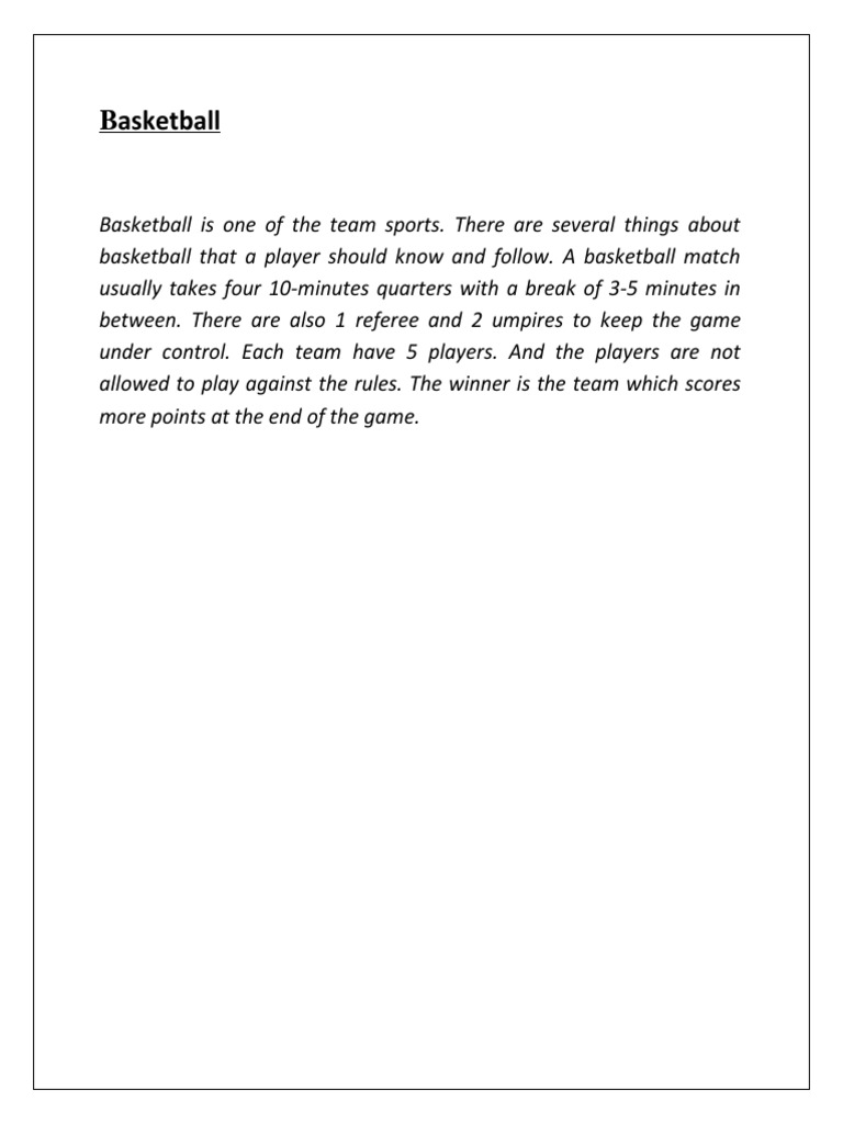 Basketball | PDF
