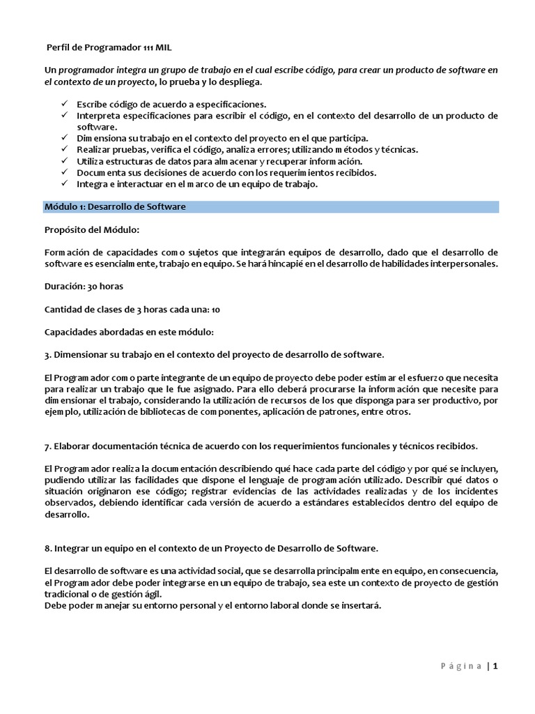 2019 Plan 111 Mil Mod 1 Programación de Clases | PDF | Software ...