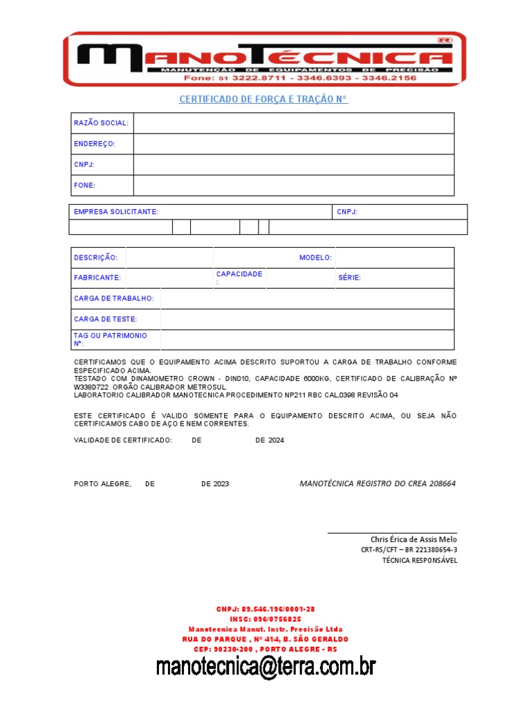 Certificado Talha | PDF