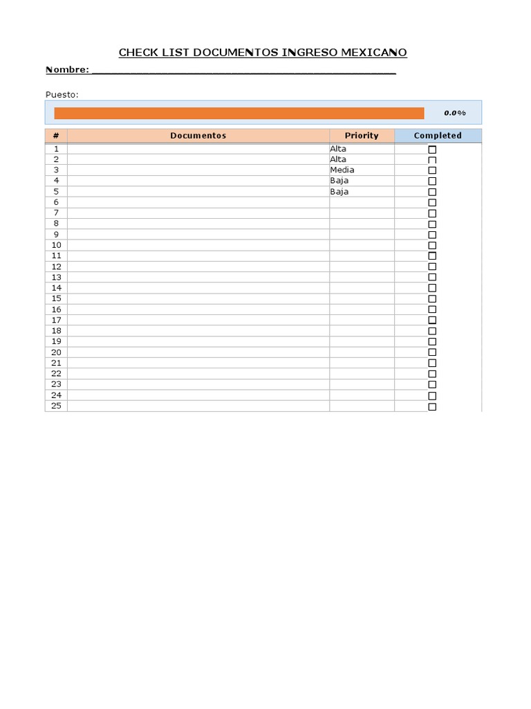 Excel To Do List Template Checklist v1 PDF
